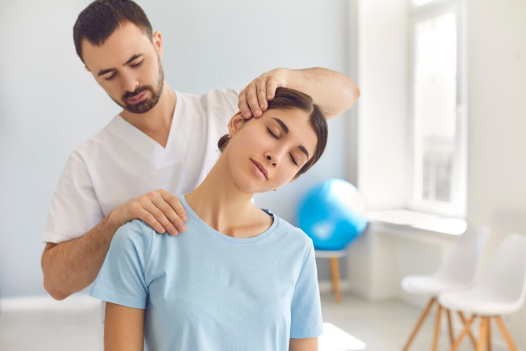 A patient doing Physiotherapy
